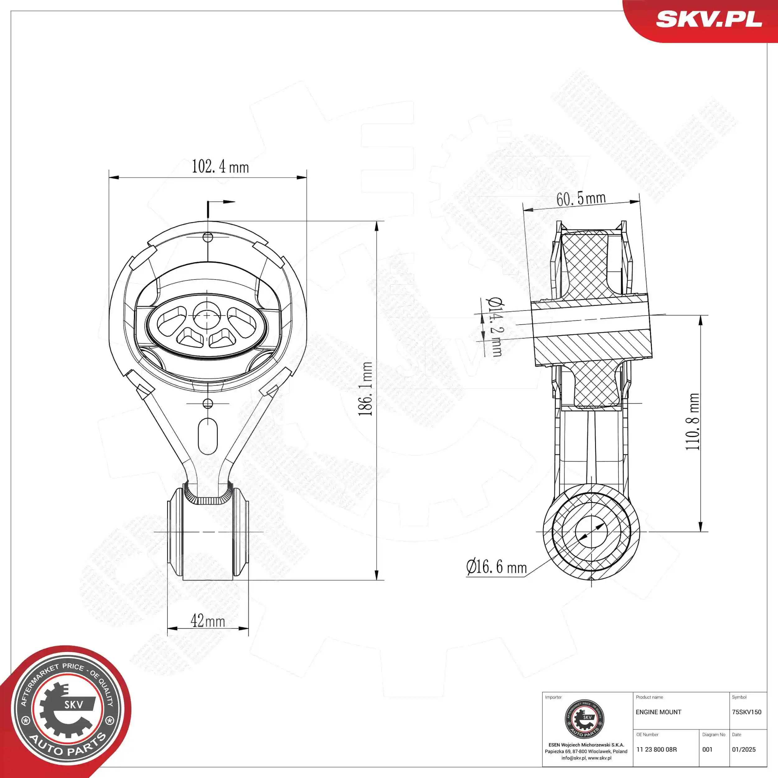 Mounting, engine